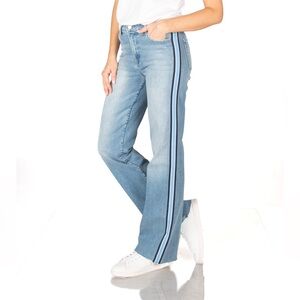 Fidelity Katie Napa Blue Elite High Wide with Side Stripe